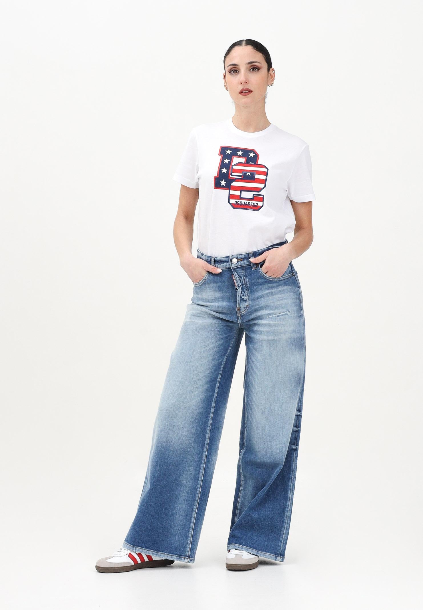 DSQUARED2 Jeans in denim blu per donna, ragazzi e bambini medio modello Traveller DQ2829D0ABW DQ01 DSQUARED2 