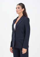 VICOLO Giacca blu da donna con motivo gessato TF0143 FFBL VICOLO 