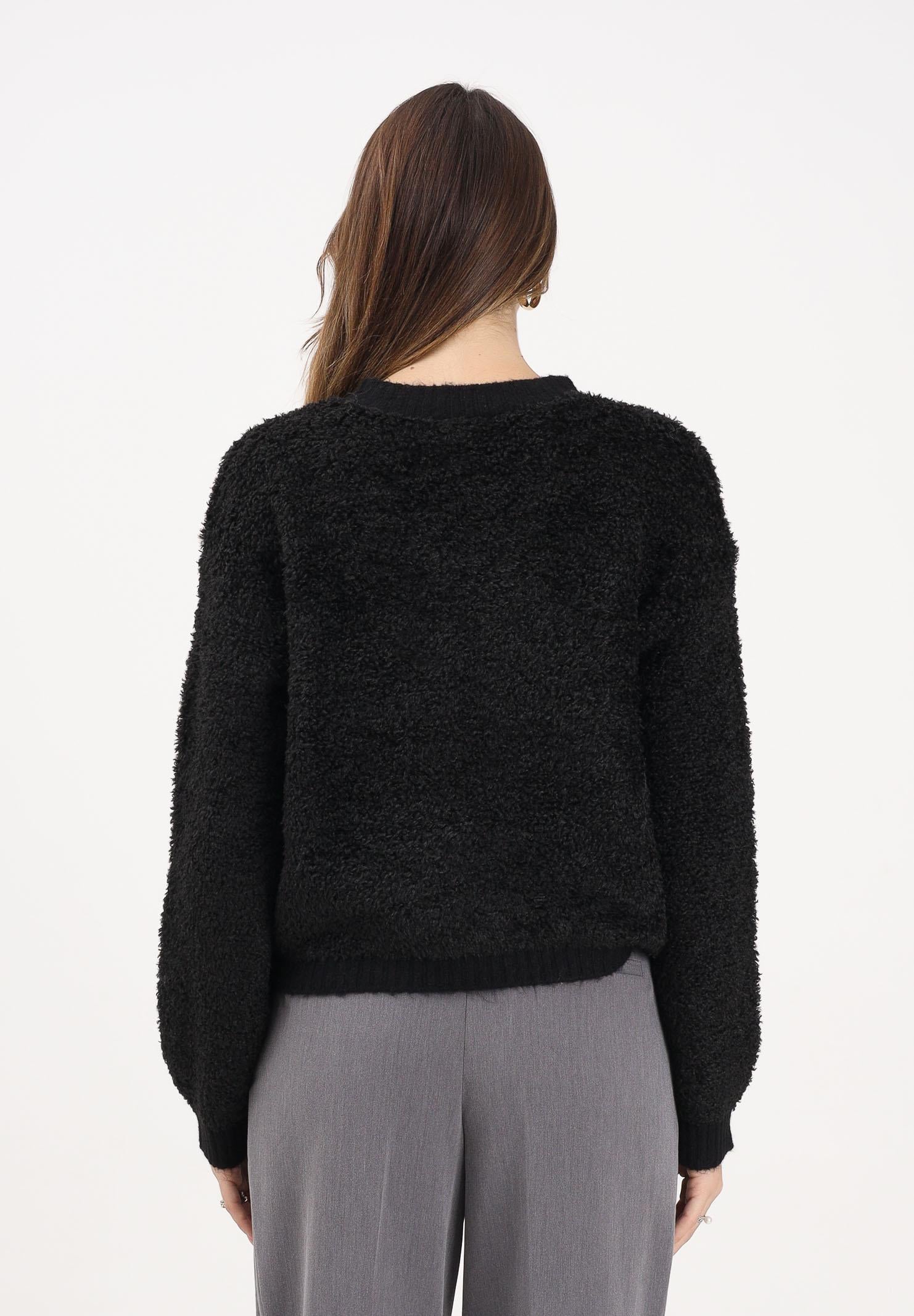 JDY Cardigan nero da donna in maglia bouclé 15337012 Black JDY 