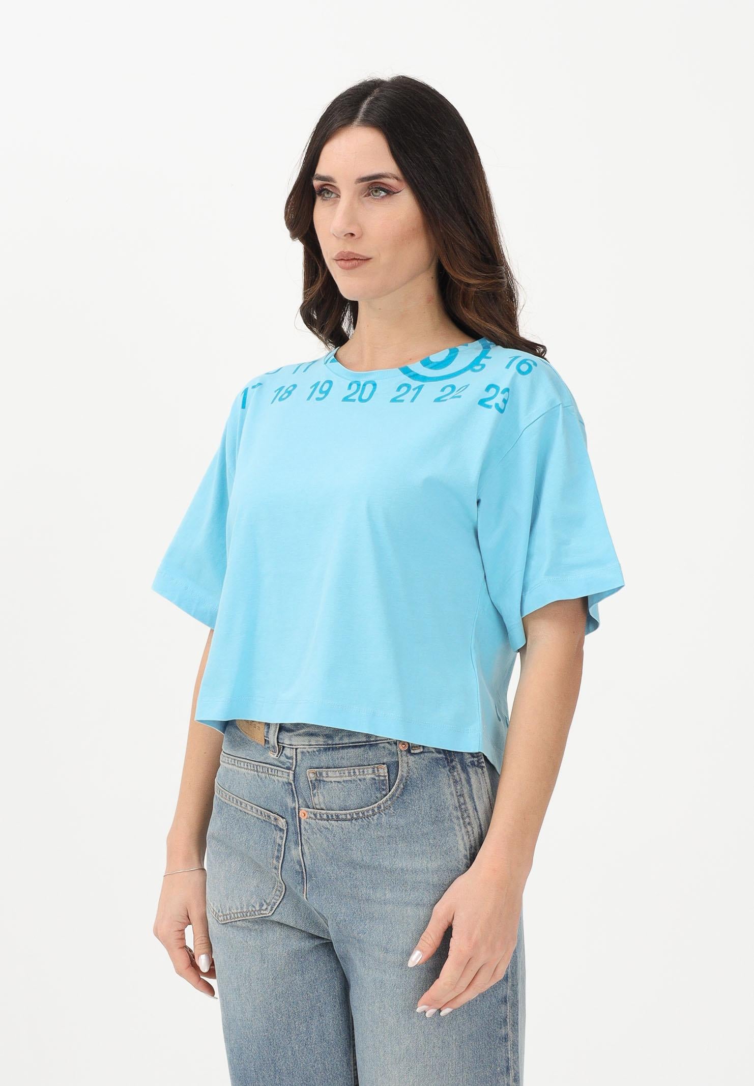 MAISON MARGIELA T-shirt a manica corta azzurra per donna, ragazze e bambine con stampa M61017MM02Y M6809 MAISON MARGIELA 