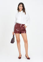 SIMONA CORSELLINI Shorts in ecopelle lucida color bordeaux da donna A25CPSH00101-C00025 V0752 SIMONA CORSELLINI 