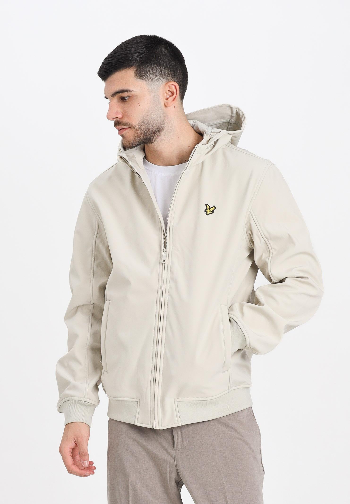 LYLE & SCOTT Giacca softshell foderata in pile beige da uomo JK2110V X865 LYLE & SCOTT 