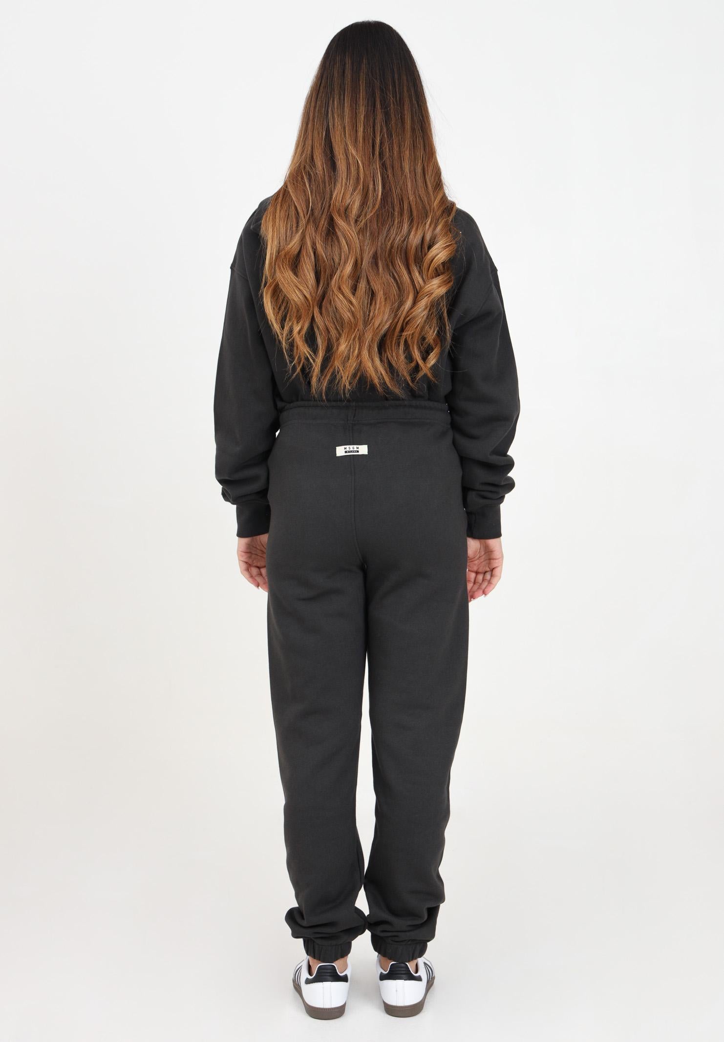 Pantalone sportivo piombo per donna e bambina con stampa logo F4MSJUFP177 103 MSGM 