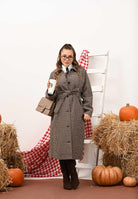 JDY Cappotto lungo marrone da donna con motivo pied de poule 15357594 IcedCoffee JDY 