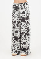 ADIDAS ORIGINALS Pantalone sportivo Satin Wide Leg con stampa muccata bianca e marrone KA2668 . ADIDAS ORIGINALS 