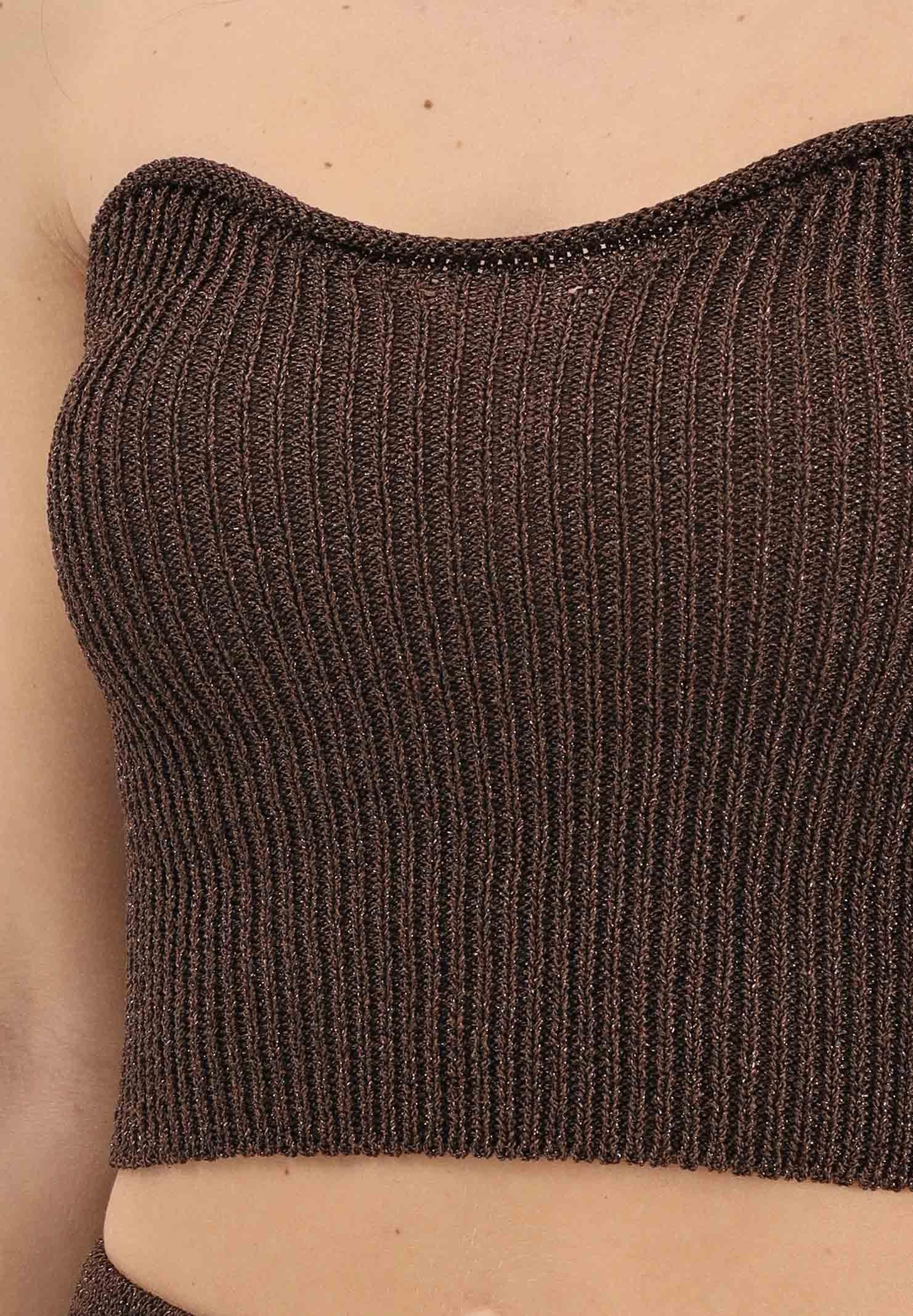 SIMONA CORSELLINI Top marrone da donna in maglia P26CPTOO0101 V0771 SIMONA CORSELLINI 