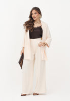 VICOLO Pantalone a palazzo crema da donna TAB1692 RO VICOLO 