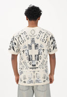 MARCELO BURLON COUNTY OF MILAN T-shirt a manica corta panna da uomo con stampa S6CMMATH036 412 MARCELO BURLON COUNTY OF MILAN 