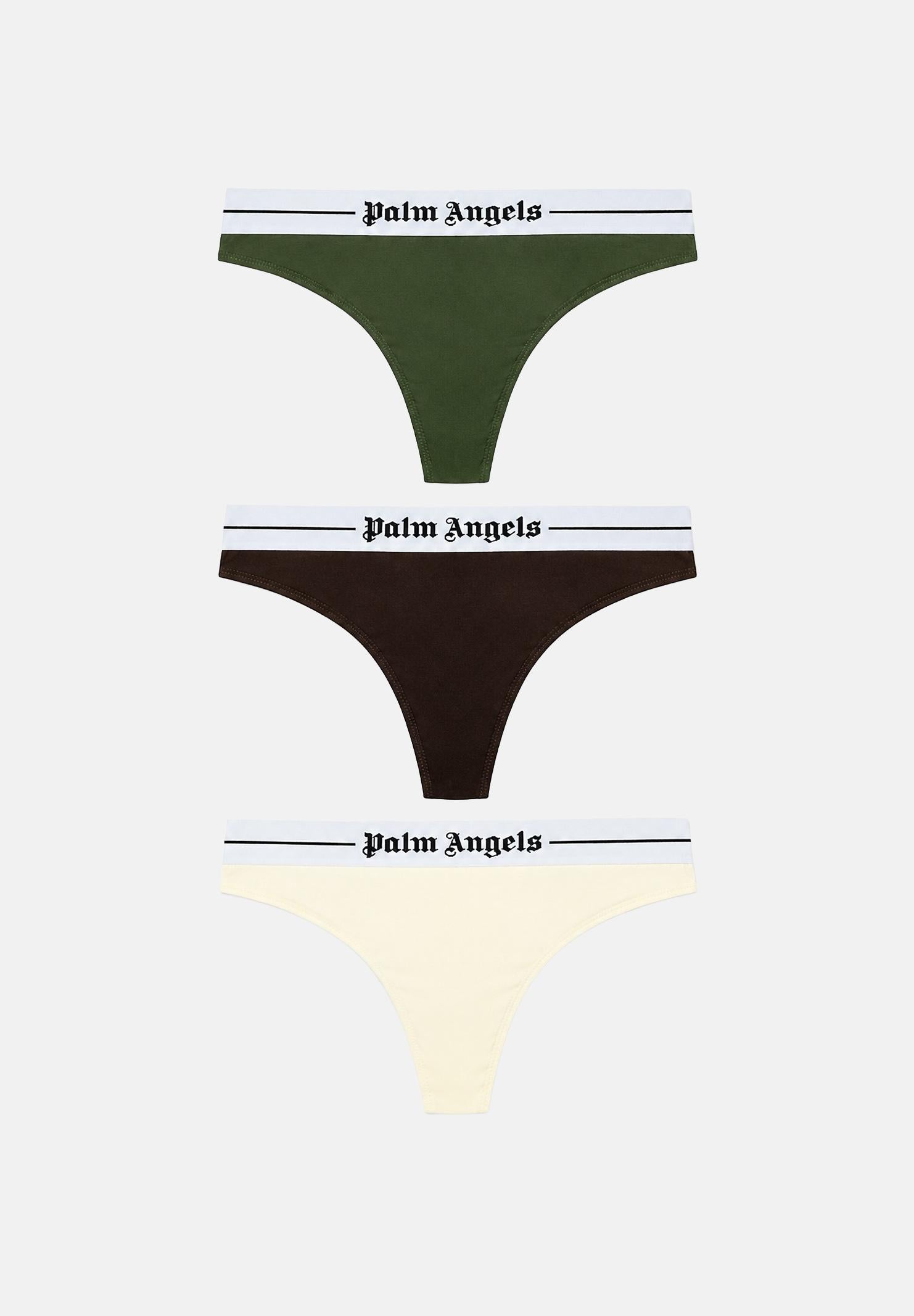 PALM ANGELS Set di tre perizomi con logo, colore Assorted Colours, multicolore, da donna. PLA1UWBT04TR AS PALM ANGELS 