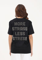 PINKO T-shirt a manica corta nera da donna con maxi scritta in strass 105526A33S Z99 PINKO 