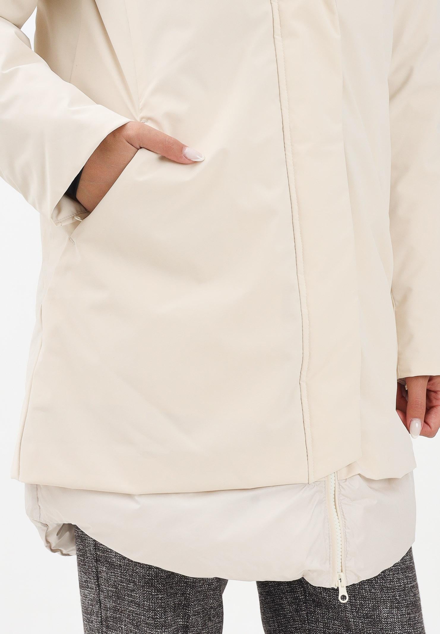 BOMBOOGIE Piumino lungo bio-materica panna da donna CW9146FPX5 161 BOMBOOGIE 