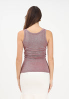 VICOLO Canotta rosa cipolla da donna realizzata in un tessuto lavorato con filato lamé UF0055 ROCI VICOLO 