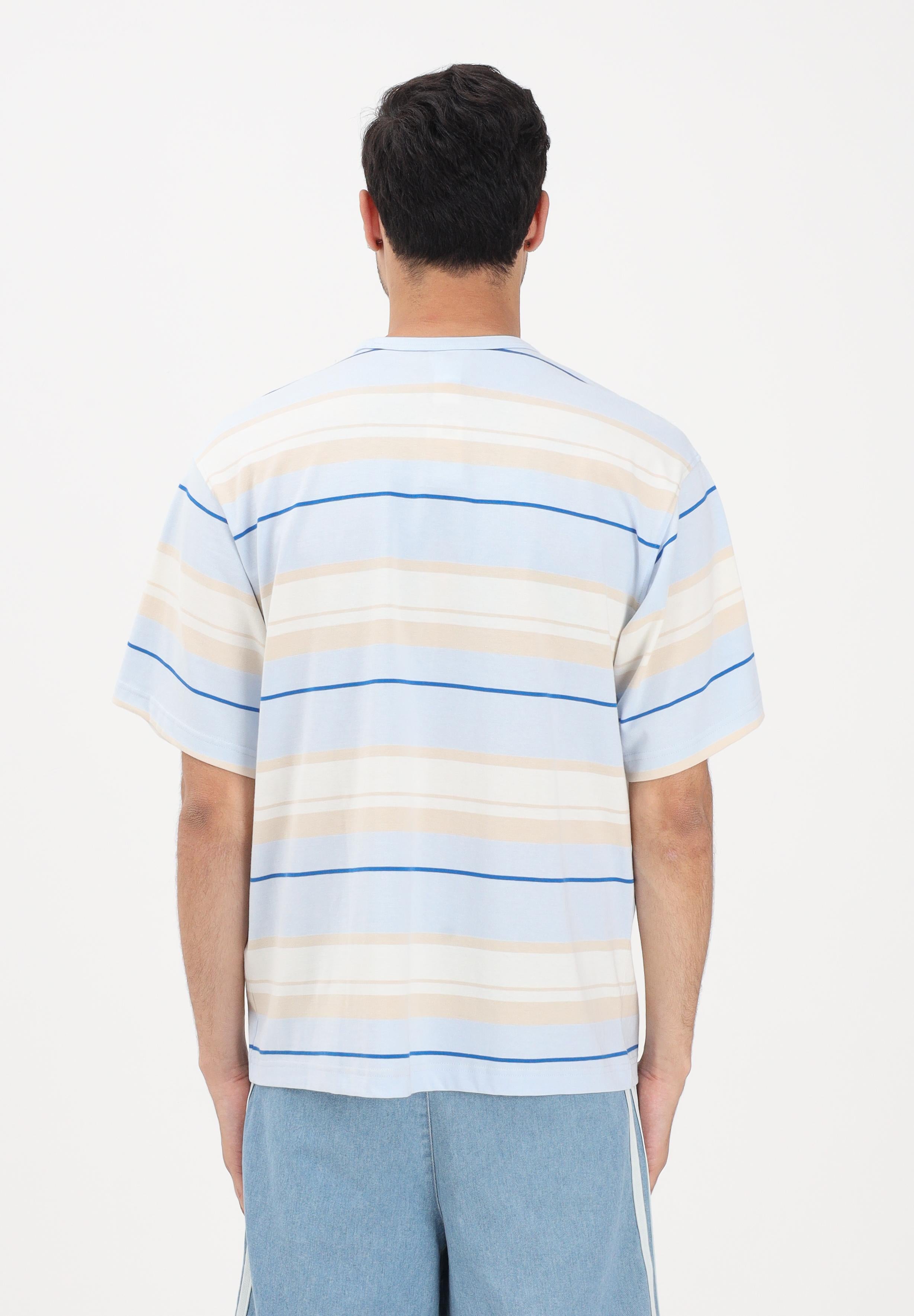 ADIDAS ORIGINALS T-shirt a manica corta azzurra da uomo con motivo a righe KX1268 . ADIDAS ORIGINALS 