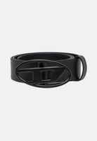 DIESEL Cintura nera per uomo e donna arricchita da fibbia con logo Oval J02595KXBLR K900 DIESEL 