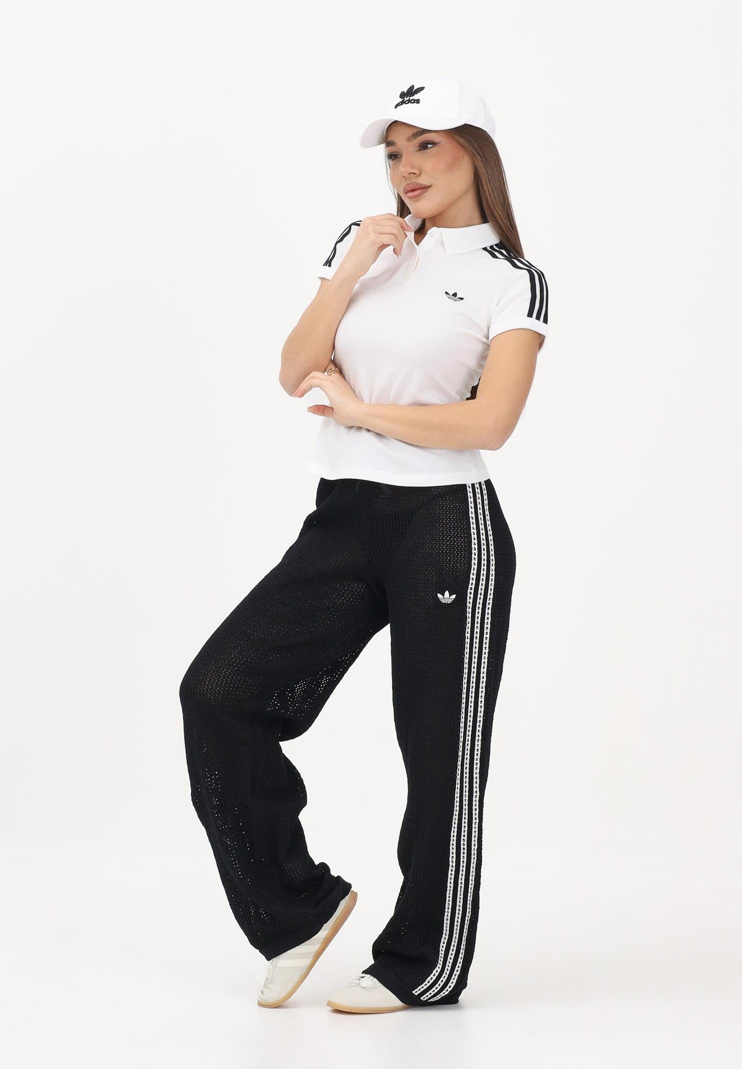 ADIDAS ORIGINALS Polo a manica corta 3 Stripes bianca da donna KD3697 . ADIDAS ORIGINALS 