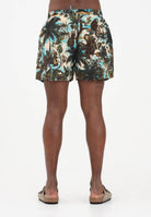 DSQUARED2 Shorts mare verde militare da uomo con stampa tropicale D7B626790 357 DSQUARED2 