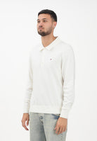 TOMMY HILFIGER Maglioncino stile polo panna da uomo MW0MW36519Z00  TOMMY HILFIGER 