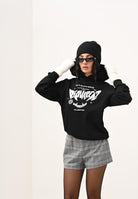 DSQUARED2 Felpa con cappuccio nera per donna, ragazzi e bambini con stampa Dsquared2 horror DQ3004D0094 DQ900 DSQUARED2 