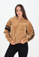 DSQUARED2 Felpa con zip beige per donna, ragazzi e bambini in neoprene floccato DQ3001D0AF8 DQ721 DSQUARED2 