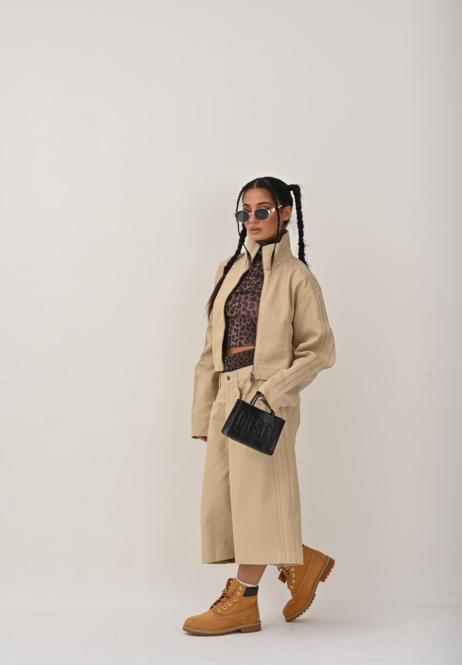 ADIDAS ORIGINALS Giubbotto Firebird Twill Crop in denim beige da donna JX7600  ADIDAS ORIGINALS 