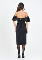 ELISABETTA FRANCHI Abito midi nero da donna con scollo 3D<BR/> AB71456E2 110 ELISABETTA FRANCHI 