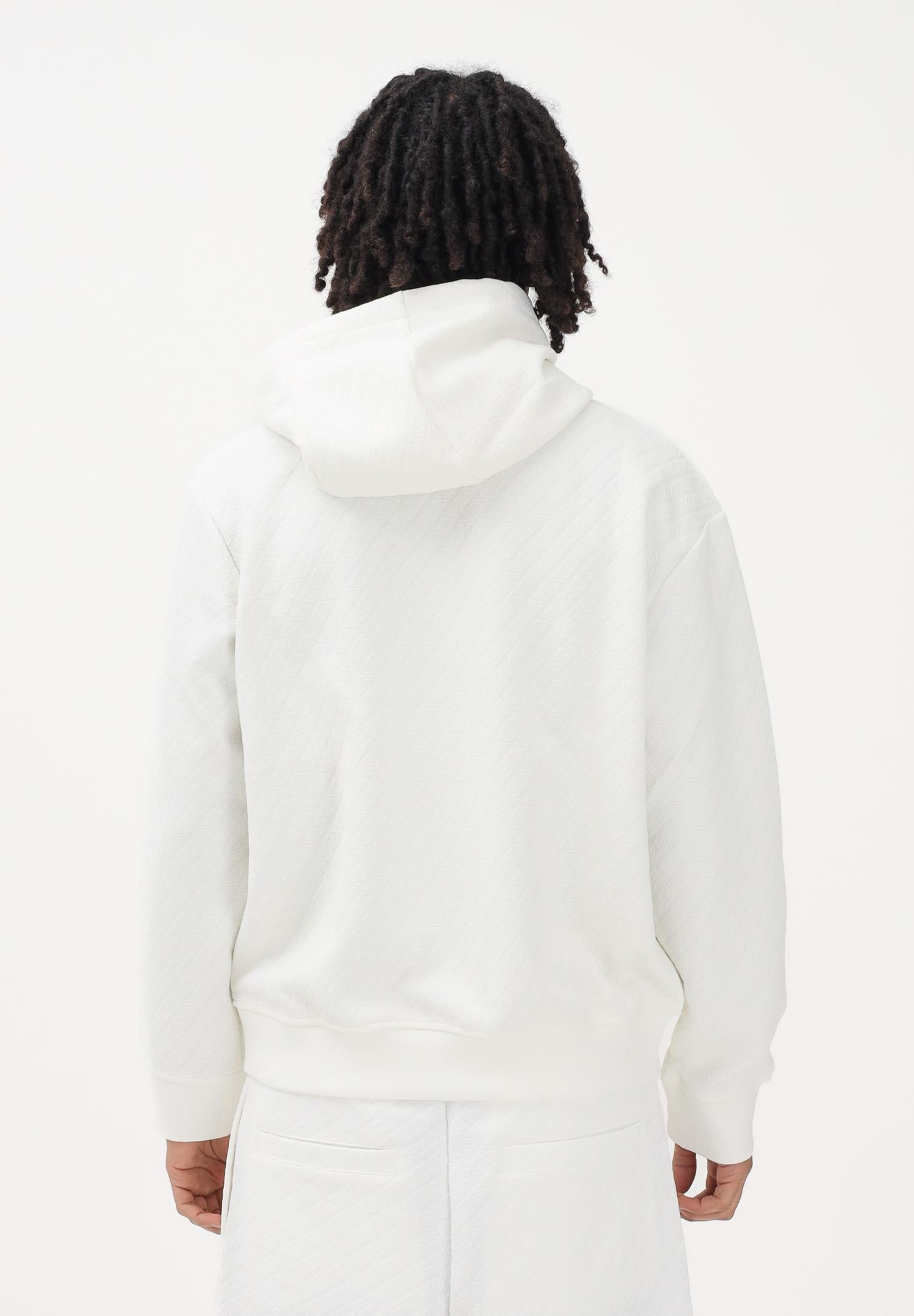 ARMANI EXCHANGE Felpa con cappuccio bianca da uomo con texture jacquard XM002344AF21862 U0009 ARMANI EXCHANGE 