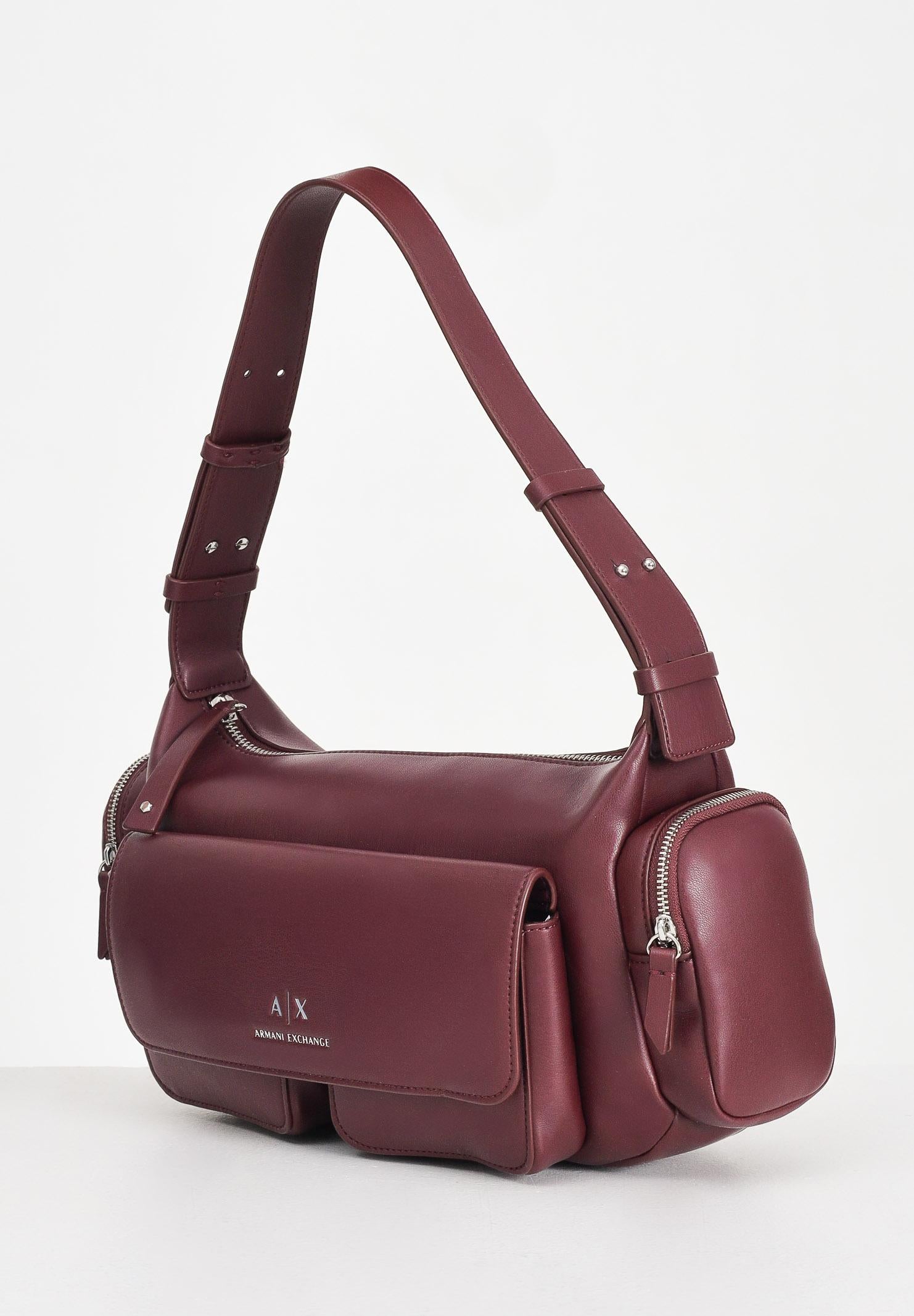 ARMANI EXCHANGE Borsa a spalla bordeaux da donna stile cargo XW000404AF12589 UA343 ARMANI EXCHANGE 