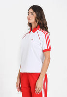 ADIDAS ORIGINALS Polo a manica corta SST Adicolor bianca e rossa da donna JX7804  ADIDAS ORIGINALS 