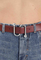 SPORTMAX Cintura bordeaux da donna in vitello liscio con fibbia a S 2612501021600 002 SPORTMAX 