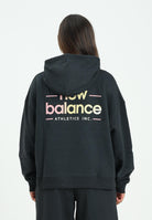 NEW BALANCE Felpa con zip Reimagined Fleece Oversized nera da donna WT53515BK  NEW BALANCE 