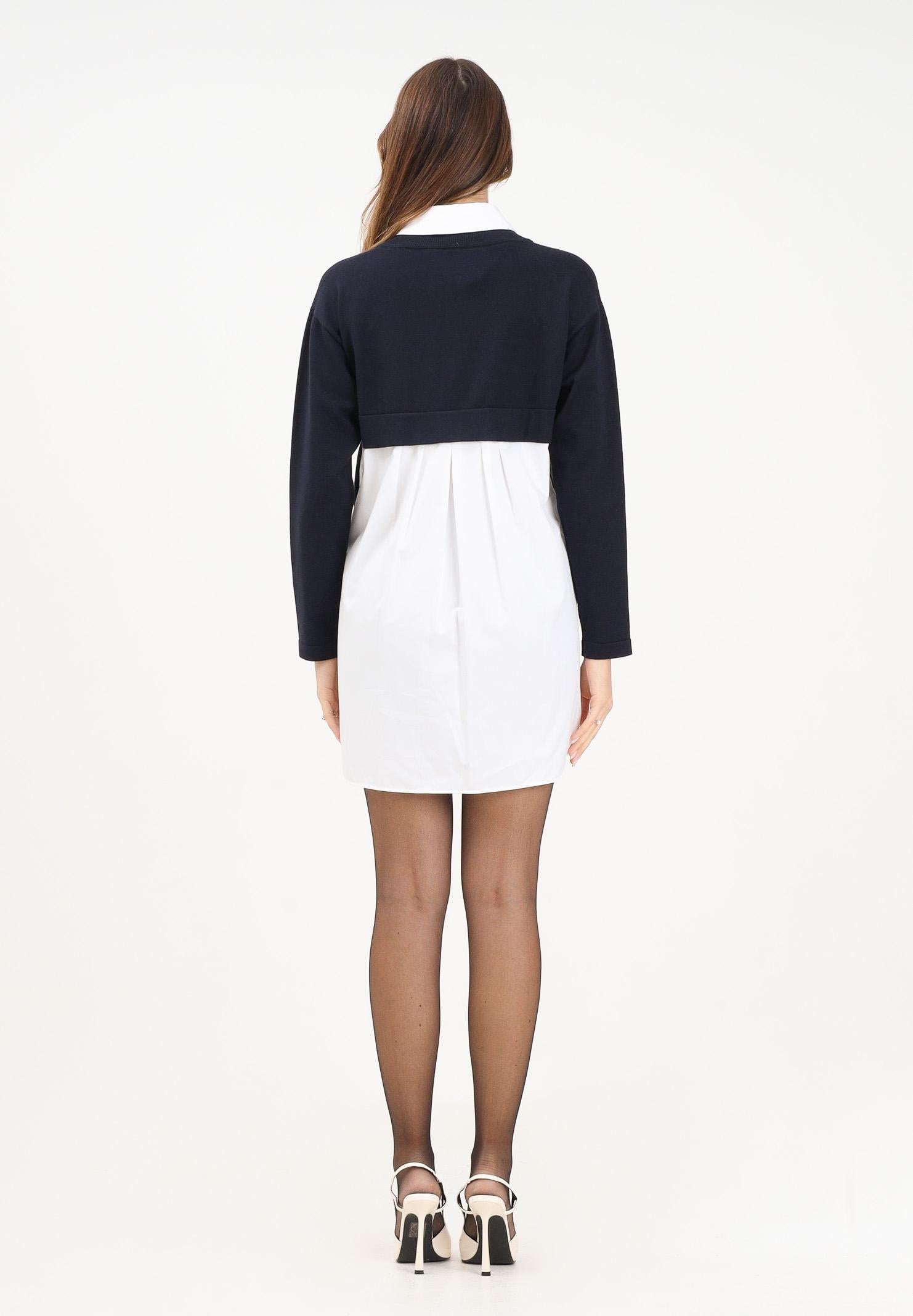 ELISABETTA FRANCHI Abito corto da donna composto da camicia bianca e maglia blu AM09T56E2 EF7 ELISABETTA FRANCHI 