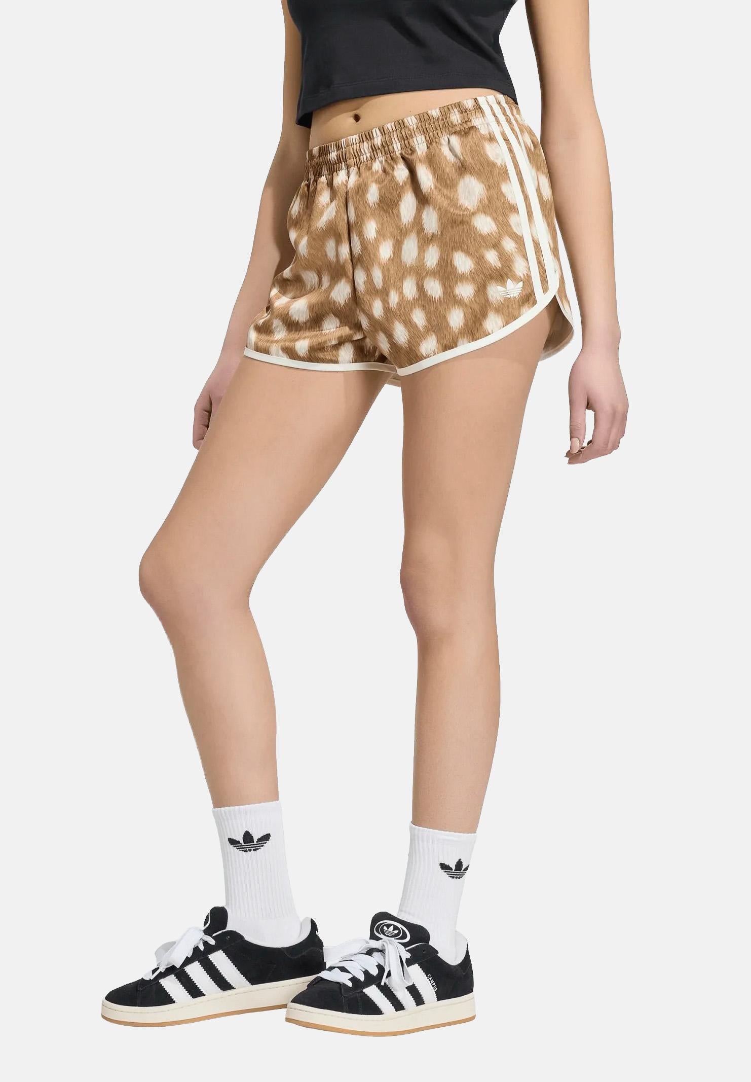 ADIDAS ORIGINALS Shorts sportivo ANIMAL PRINT SPRINTER beige da donna HY5046 . ADIDAS ORIGINALS 