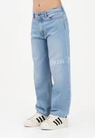 PALM ANGELS Jeans in denim azzurro chiaro per donna, ragazzi e bambini con logo PBYB009S26DEN001 050 PALM ANGELS 