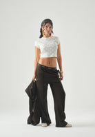 CALVIN KLEIN JEANS T-shirt cropped Emblem Print colore Tofu AOP, avorio/bianco, da donna LV047G830G YAS CALVIN KLEIN JEANS 