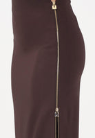ELISABETTA FRANCHI Gonna lunga cacao da donna con zip gioiello GO16561E2 644 ELISABETTA FRANCHI 