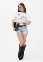 VICOLO T-shirt a manica corta bianca da donna con stampa "Scomoda tutta la vita" RAB0722 02 VICOLO 