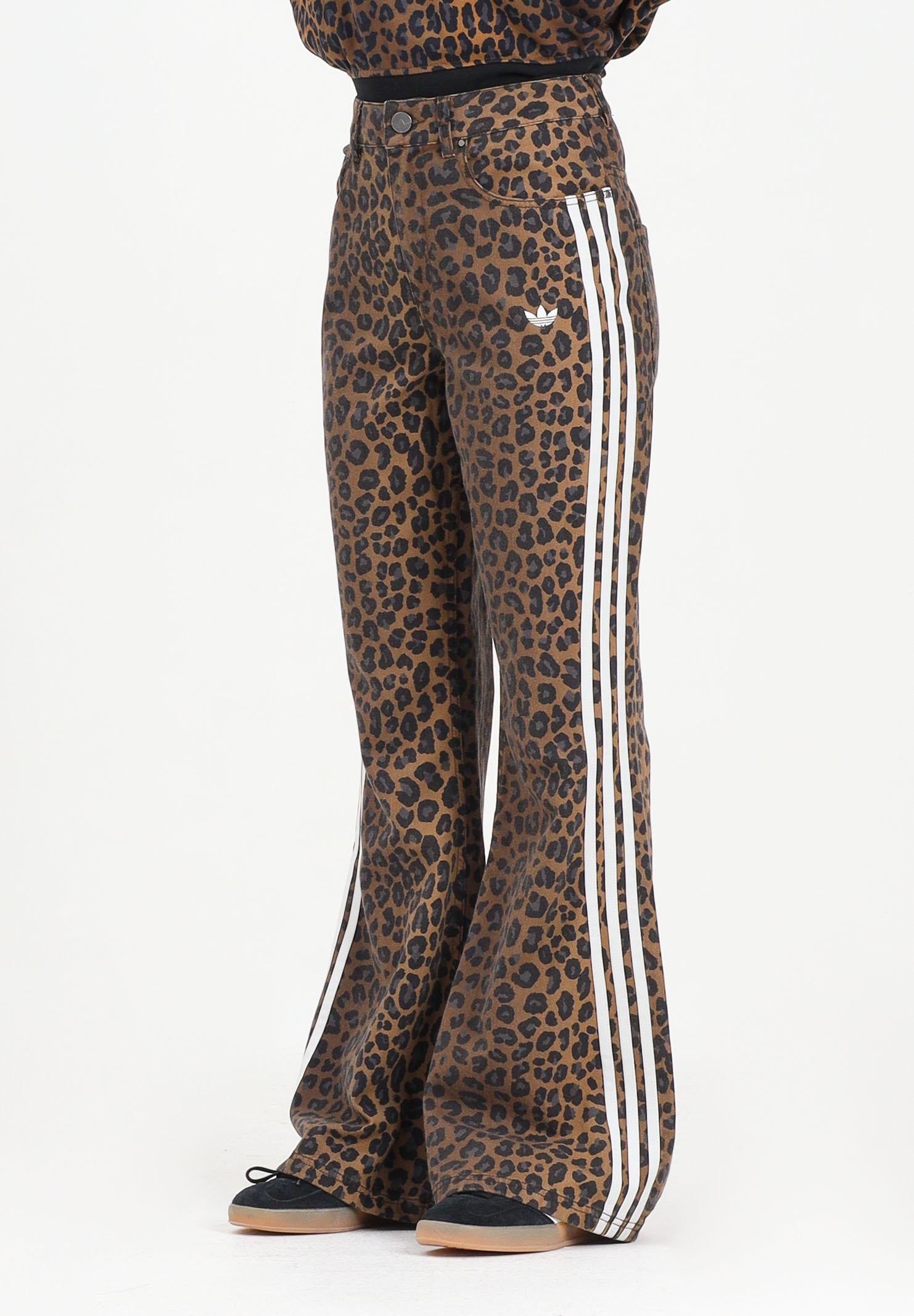 ADIDAS ORIGINALS Pantalone Wide Leg Leopard marrone da donna KA2682  ADIDAS ORIGINALS 