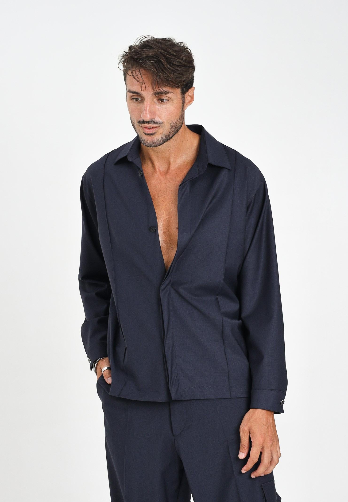 I'M BRIAN Camicia a manica lunga blu da uomo CA3450 005 I'M BRIAN 