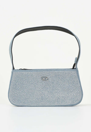 DIESEL Borsa a spalla WJULIE in denim da donna con strass applicati J02530KXBRM K01 DIESEL 