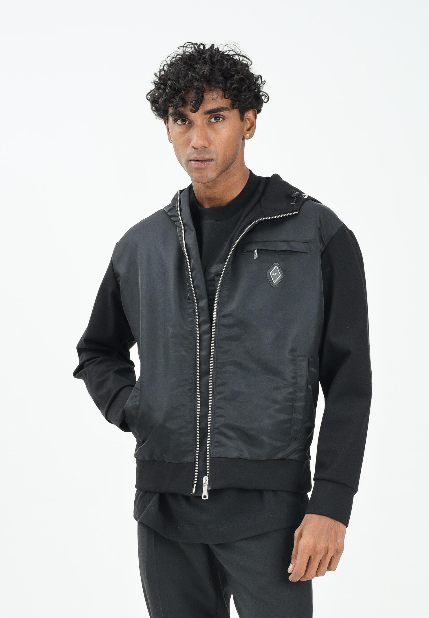 YES LONDON Giubbotto nero da uomo realizzato in doppio tessuto XG5253 NE YES LONDON 