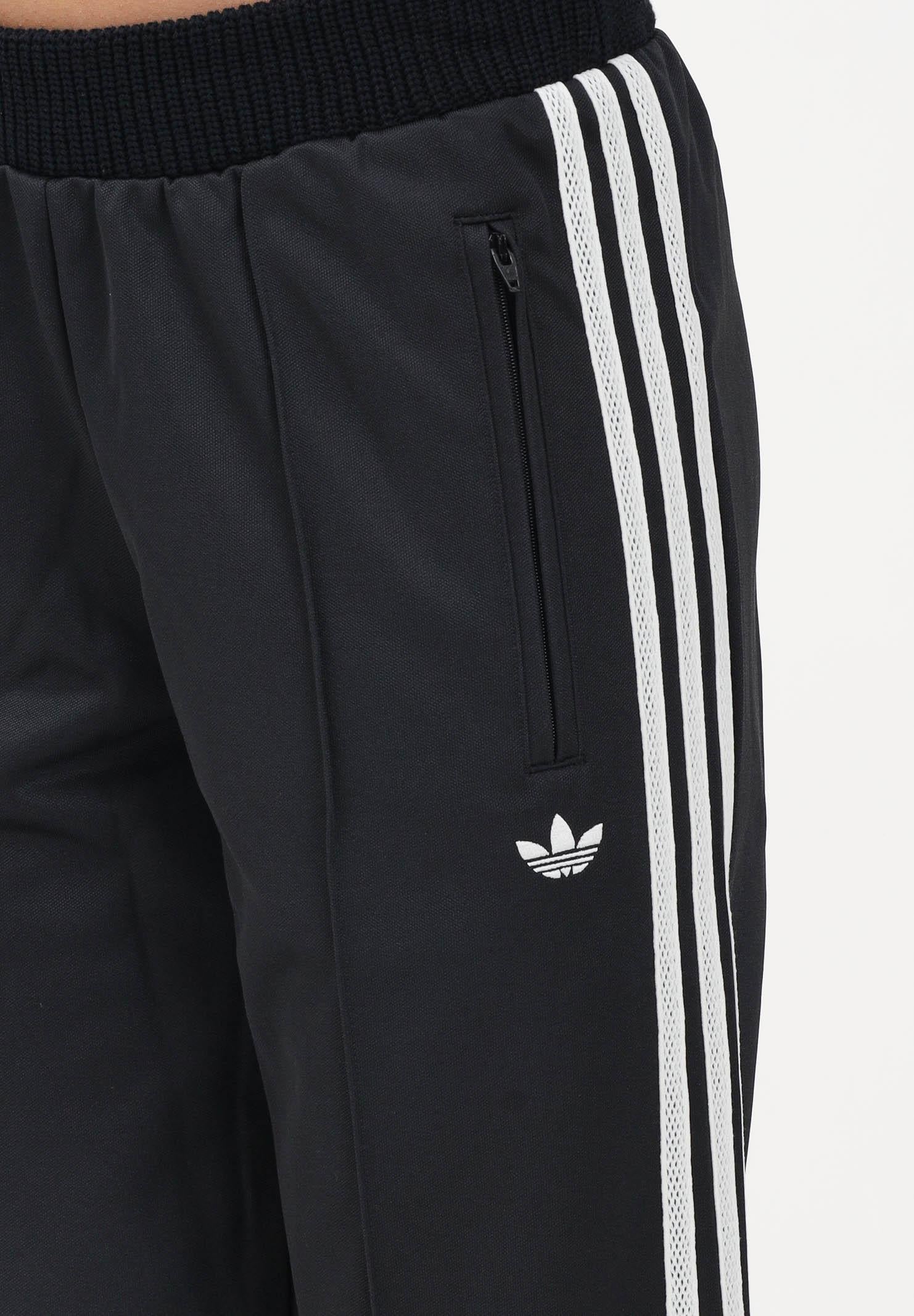 ADIDAS ORIGINALS Pantalone sportivo Firebird nero da donna con dettagli in maglia all'uncinetto KD5443 . ADIDAS ORIGINALS 