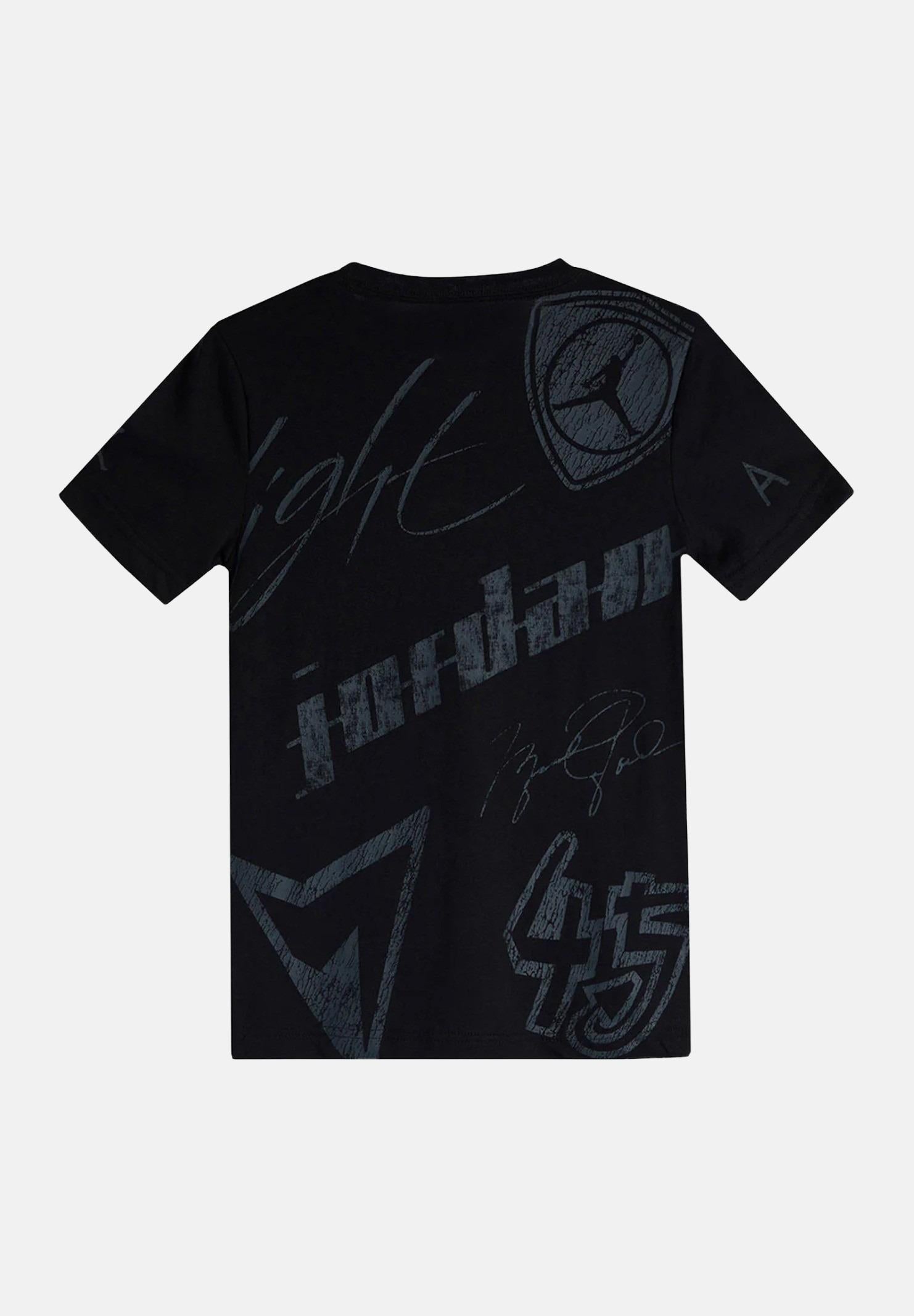 T-shirt a manica corta nera per bambino e bambina con grafiche logo 95D525 023 JORDAN 