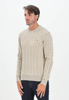 TOMMY HILFIGER Maglioncino girocollo beige da uomo MW0MW39524RBT . TOMMY HILFIGER 