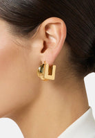 ELISABETTA FRANCHI Orecchini oro da donna con logo inciso OR05B61E2 U95 ELISABETTA FRANCHI 