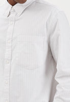 CALVIN KLEIN JEANS Camicia a manica lunga bianca da uomo con fantasia a righe sottili beige LV04RF100G 67U CALVIN KLEIN JEANS 