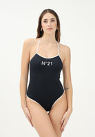 N21 Costume intero nero per donna e bambina con stampa logo N2102LN0059 0N900 N21 