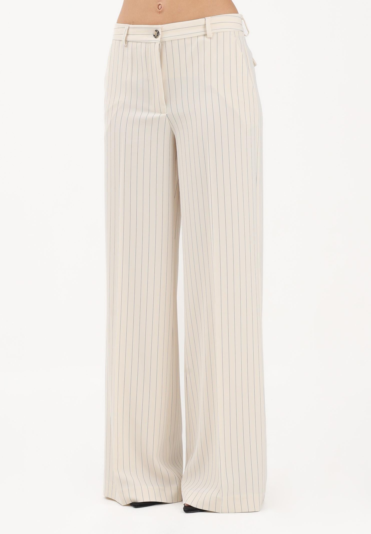 VICOLO Pantalone panna da donna con motivo gessato TAB0206 ABFBU VICOLO 