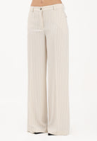 VICOLO Pantalone panna da donna con motivo gessato TAB0206 ABFBU VICOLO 