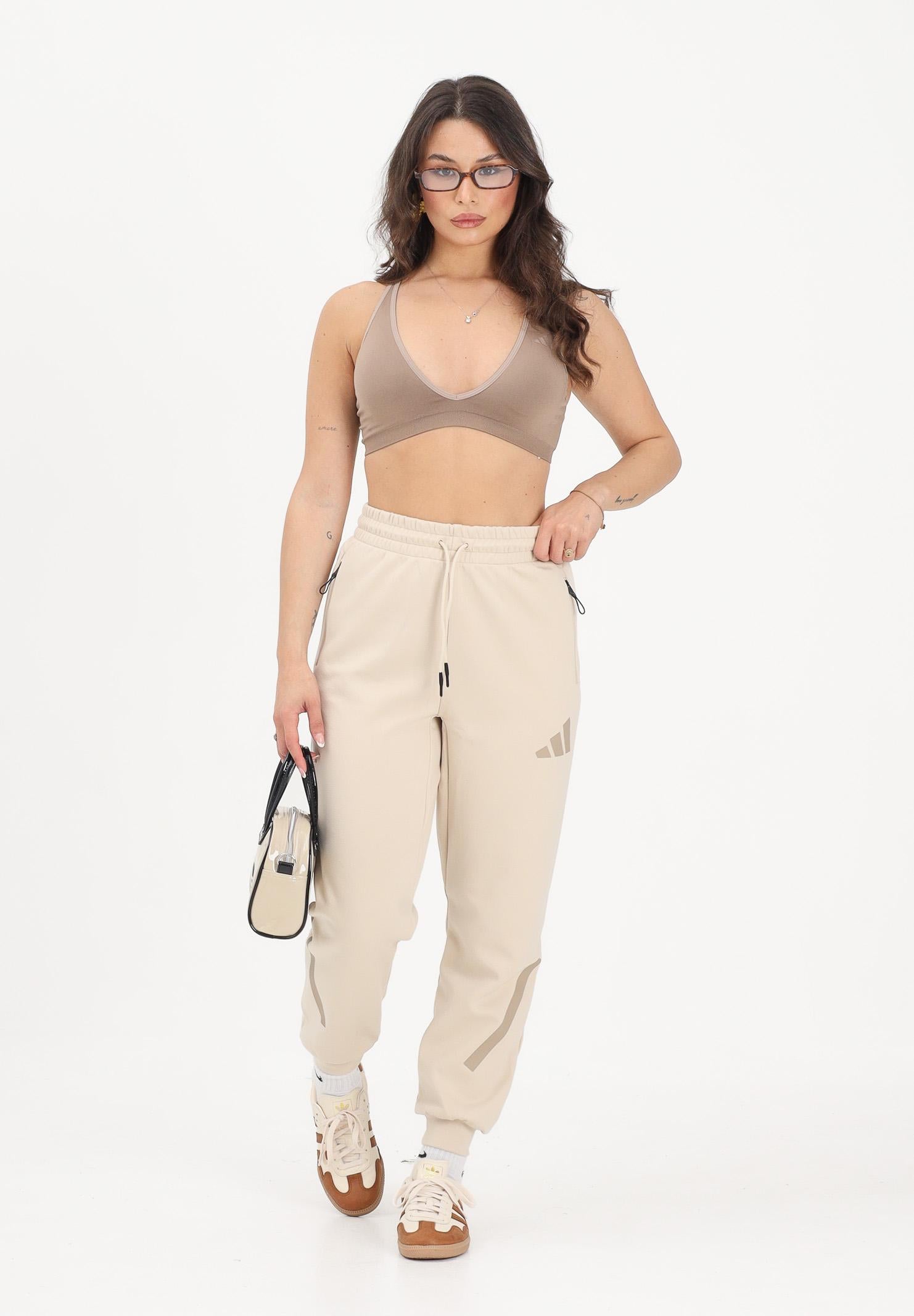 ADIDAS PERFORMANCE Top sportivo Workout Essentials Knit Light Support beige da donna KG1972 . ADIDAS ORIGINALS 
