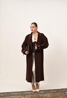 ELISABETTA FRANCHI Cappotto a vestaglia in panno marrone da donna CP68D56E2 EA3 ELISABETTA FRANCHI 